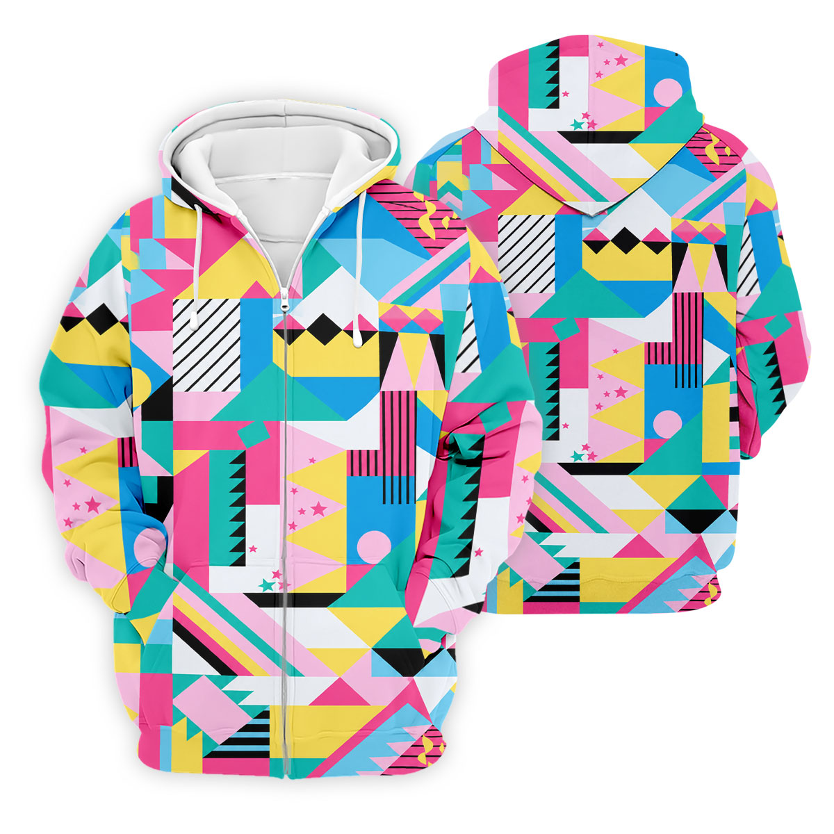 Memphis Pattern Golf Shirt, Retro 80s Geometric Color Block Design, Golf Shirt For Men
