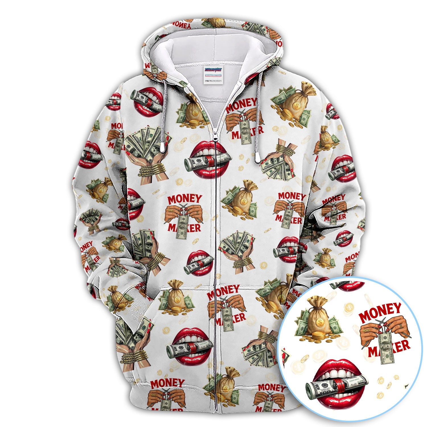 Funny Money Golf Shirt, Make Money Pattern Golf Polos, Crazy Golf Gift For Men