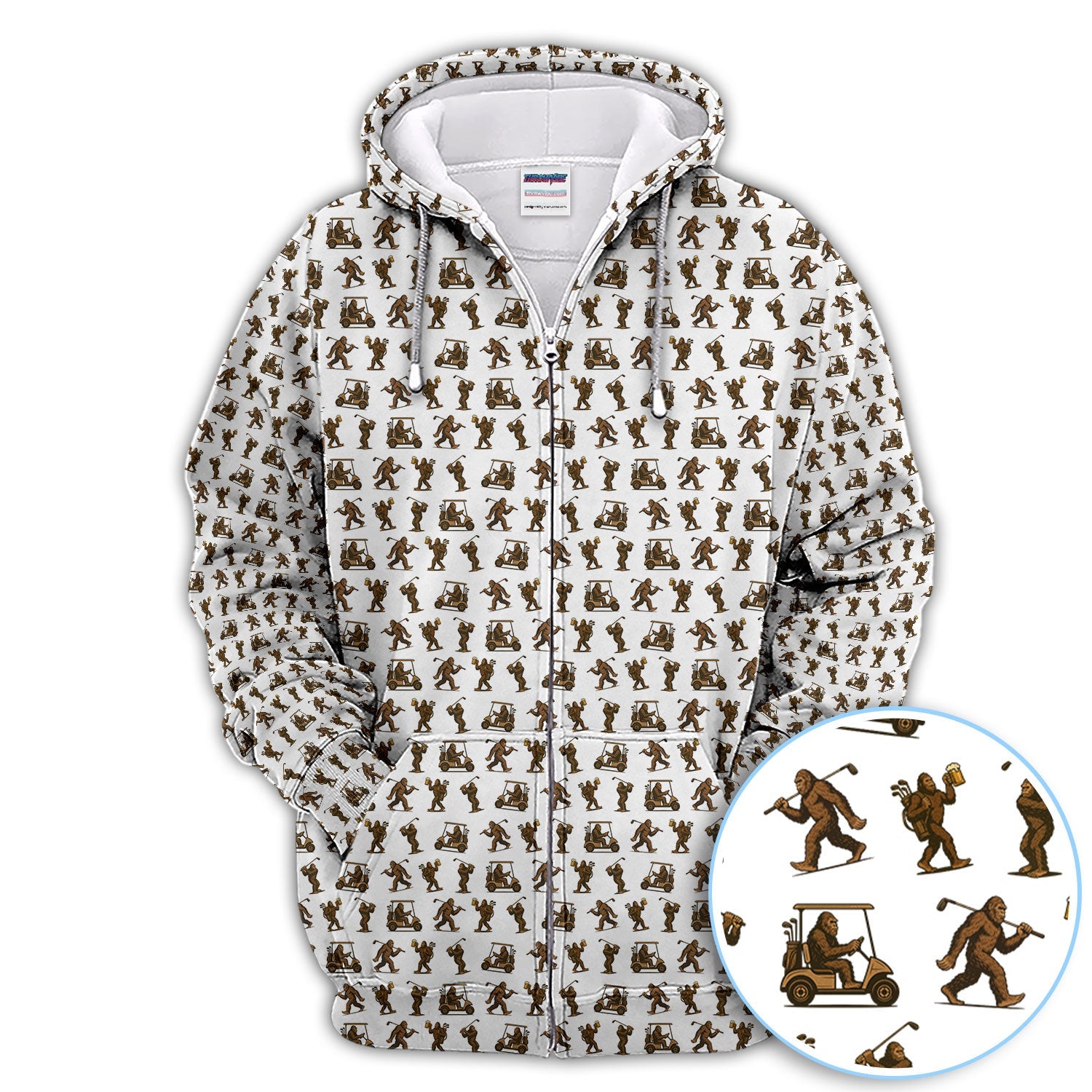 Crazy Golf Pattern Shirt, Bigfoot Golf Shirt For Men, Golf Gift For Golfer