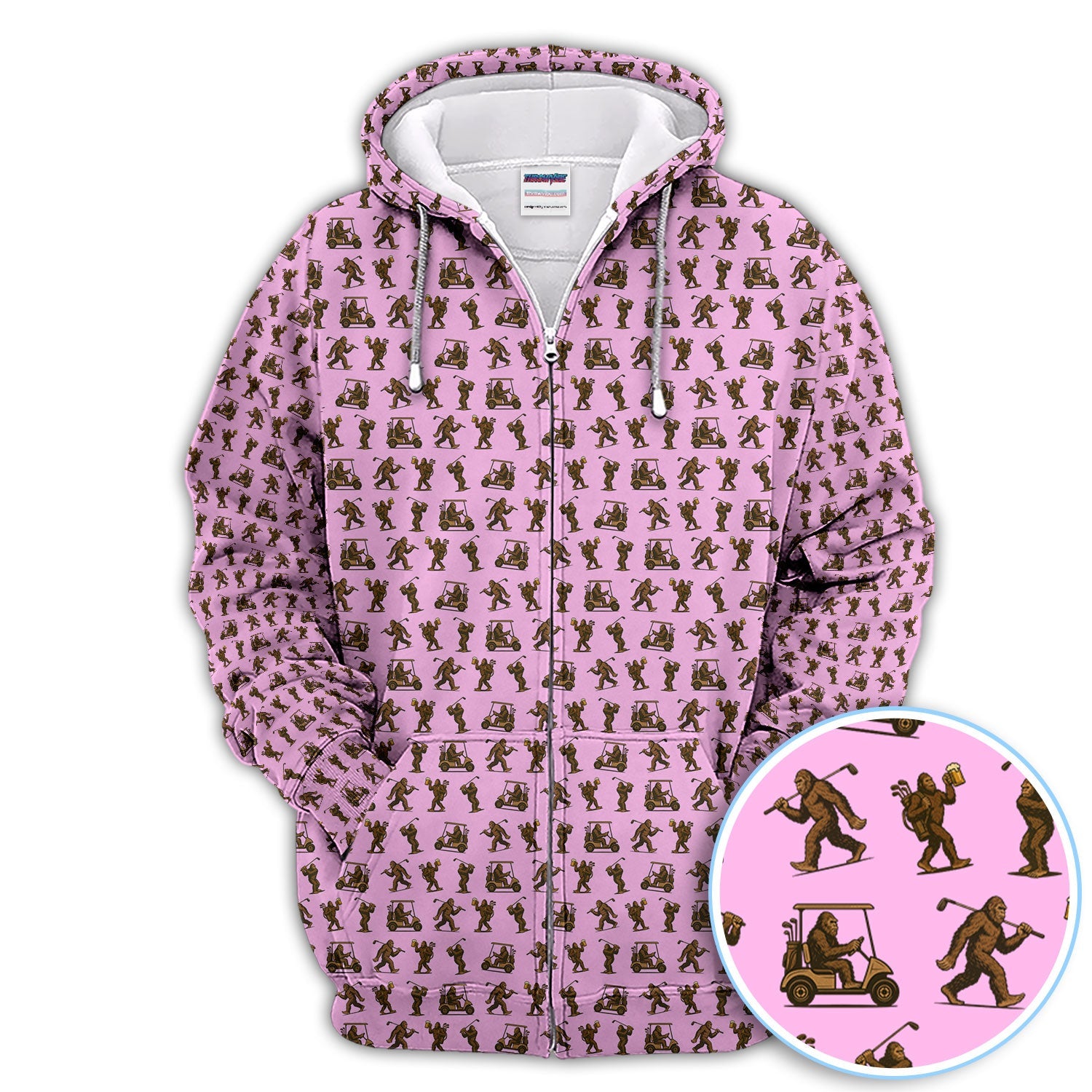 Funny Golf Pattern Shirt, Bigfoot Golf Shirt For Men, Crazy Golf Gift For Golfer