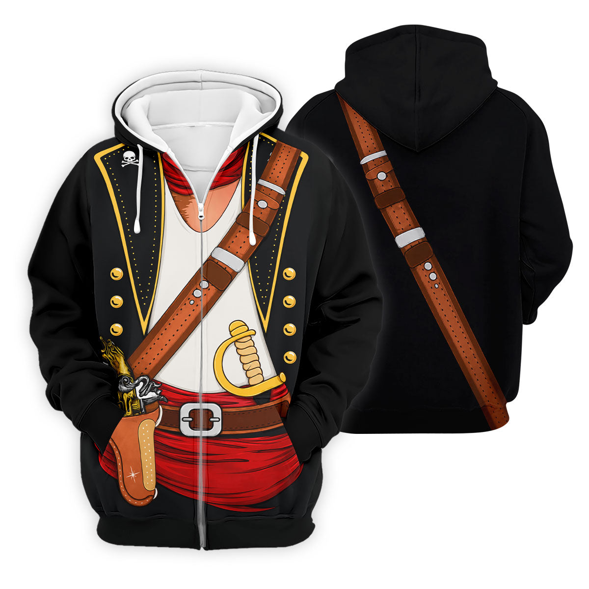 Swashbuckler Pirate Golf Shirt, Caribbean Captain Costume Pattern, Golf Shirt For Men