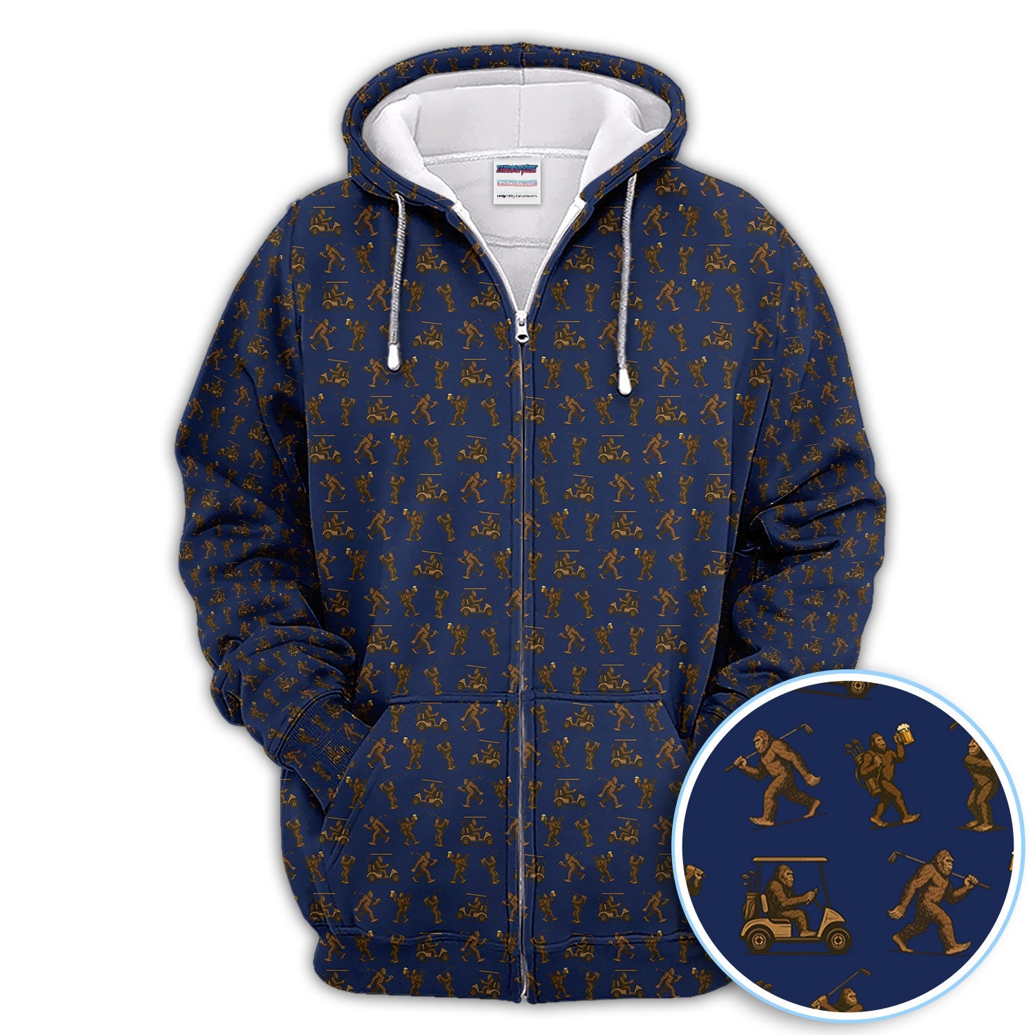 Crazy Golf Pattern Shirt, Bigfoot Golf Shirt For Men, Golf Gift For Golfer