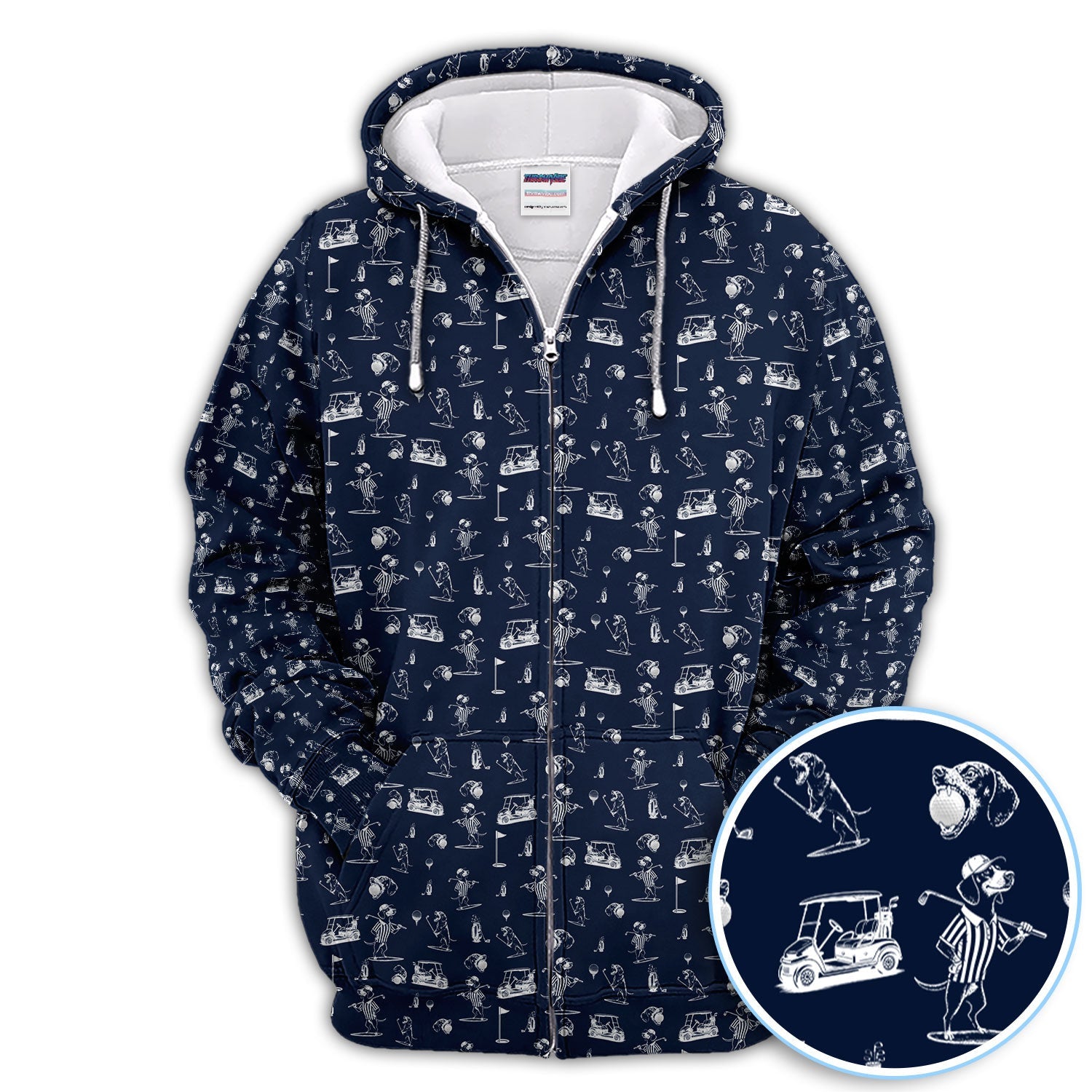 Dachshund Pattern Golf Shirt, Crazy Wiener Dog Golf Polos, Golf Gift For Dogs Lover
