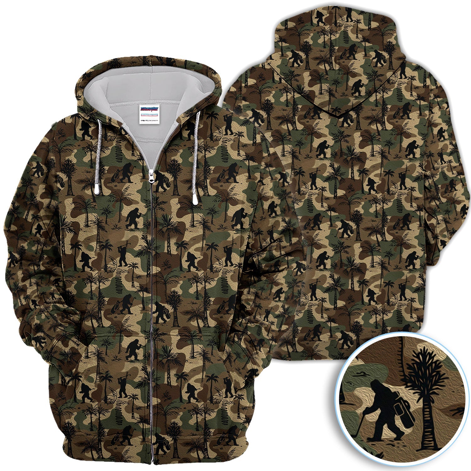 Bigfoot Camo Golf Polo Shirt, Funny Sasquatch Camouflage Polo For Men, Outdoor Golf Shirt