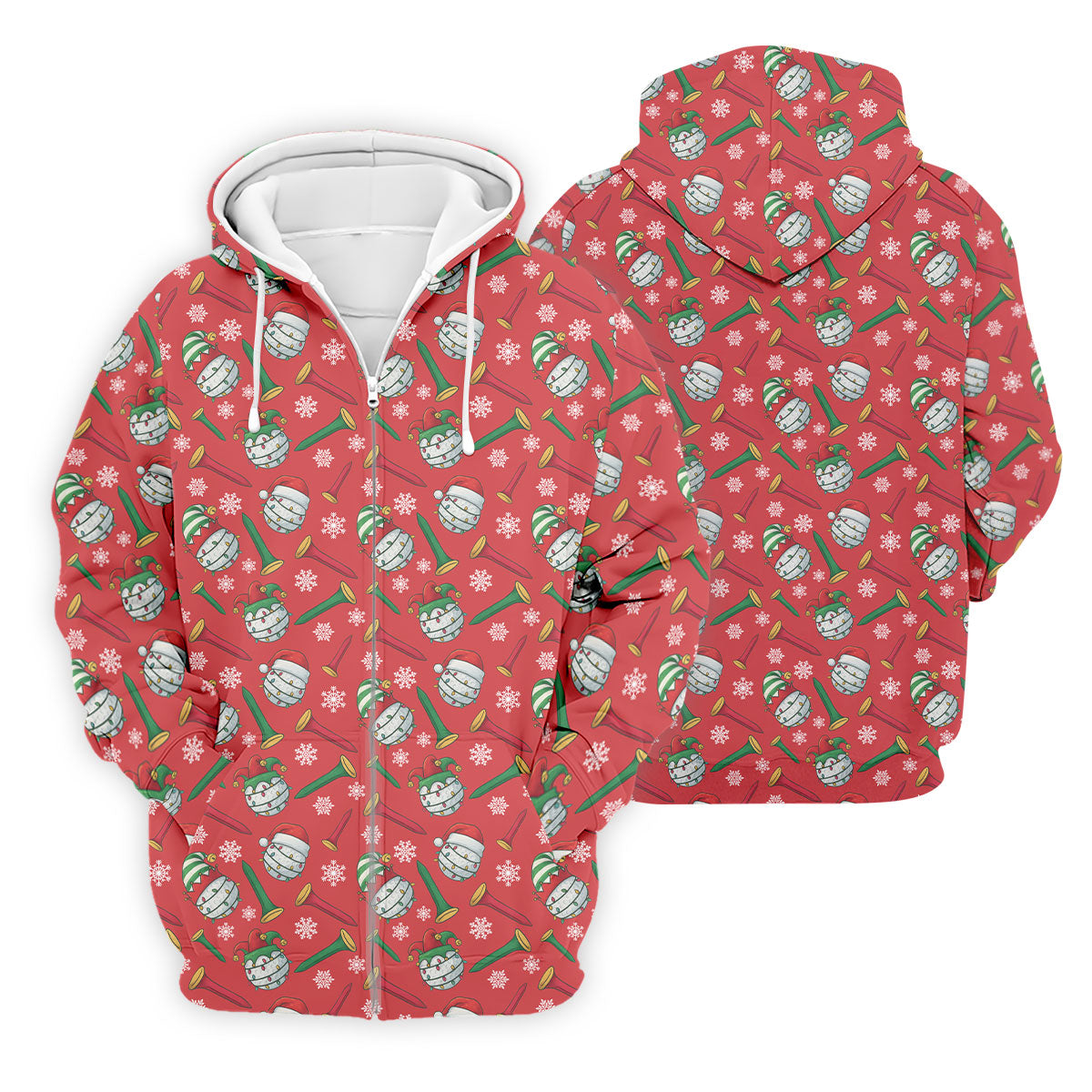 Funny Golf Ball Red Christmas Golf Shirt, Women's Golf Tops, Christmas Golf Gift