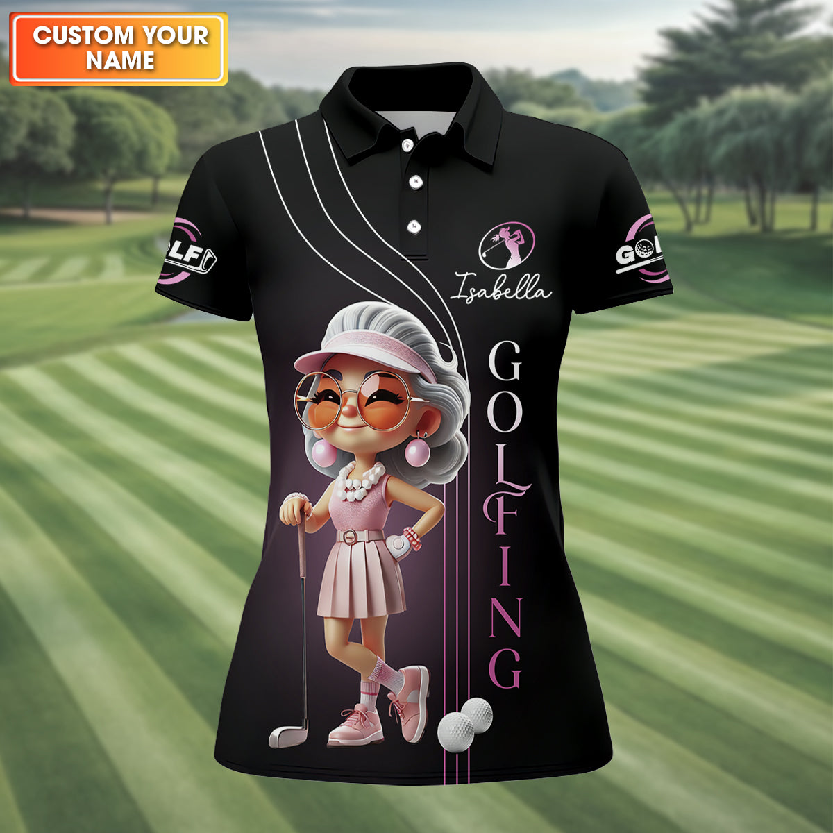 Never Underestimate A Woman Who Loves Golf Custom Womens Golf Polo ShirtWomens Golf Gifts