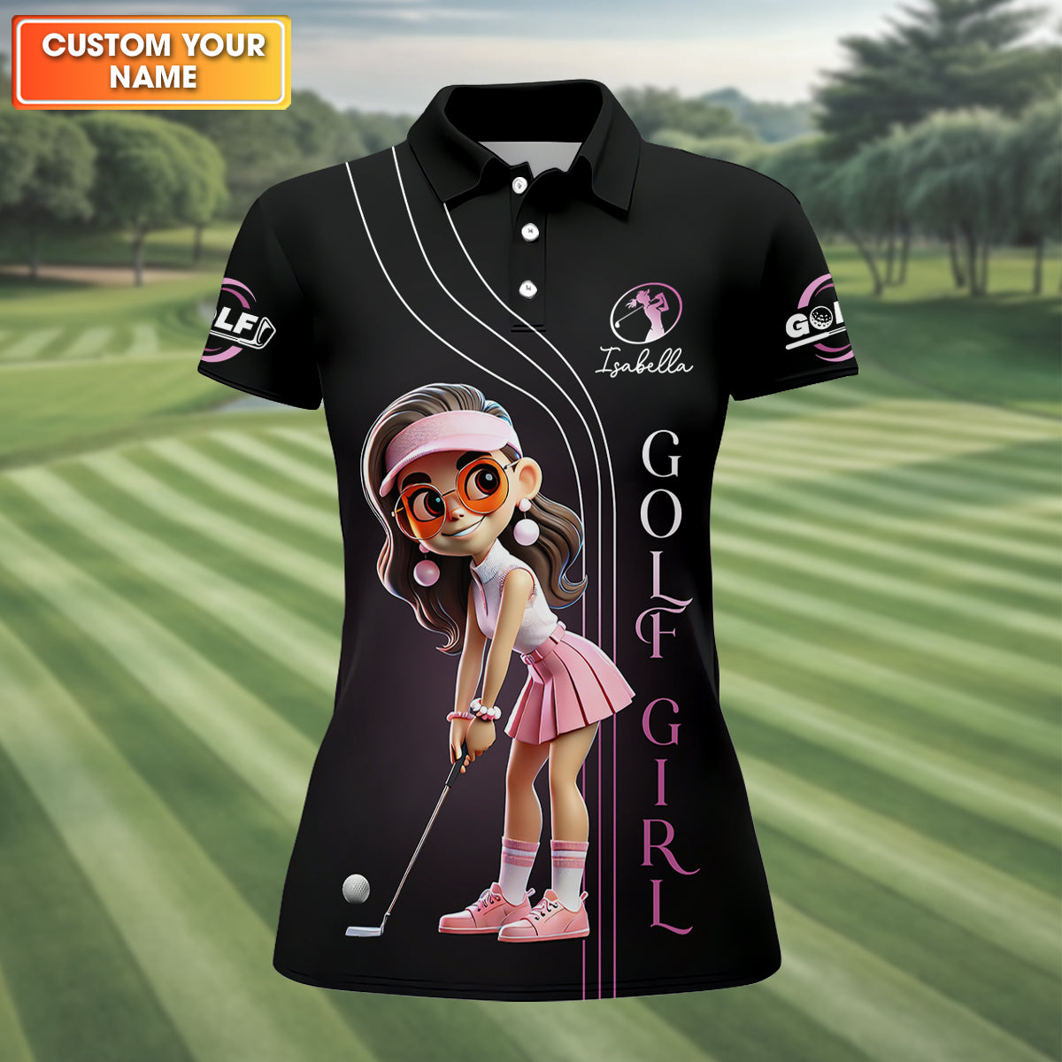 Are You Looking At My Putt Long Sleeve Polos Womens, Custom Ladies Golf Shirt