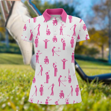 Pink Golf Polo ShirtGolfing Apparel, Womens Golf Gifts