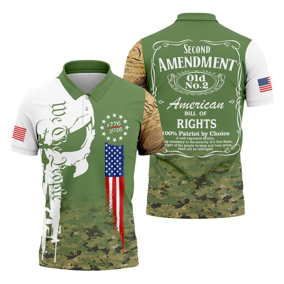 American Bill Of Rights Father's Day Camo Golf Shirt, 250 Years 4th Of July Polo Shirts For Men