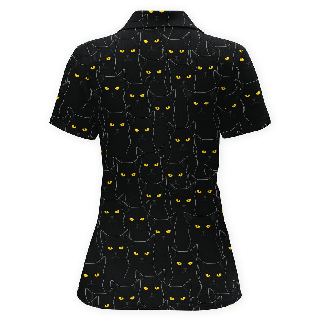 Black Cat Attitude Women Polo Shirt
