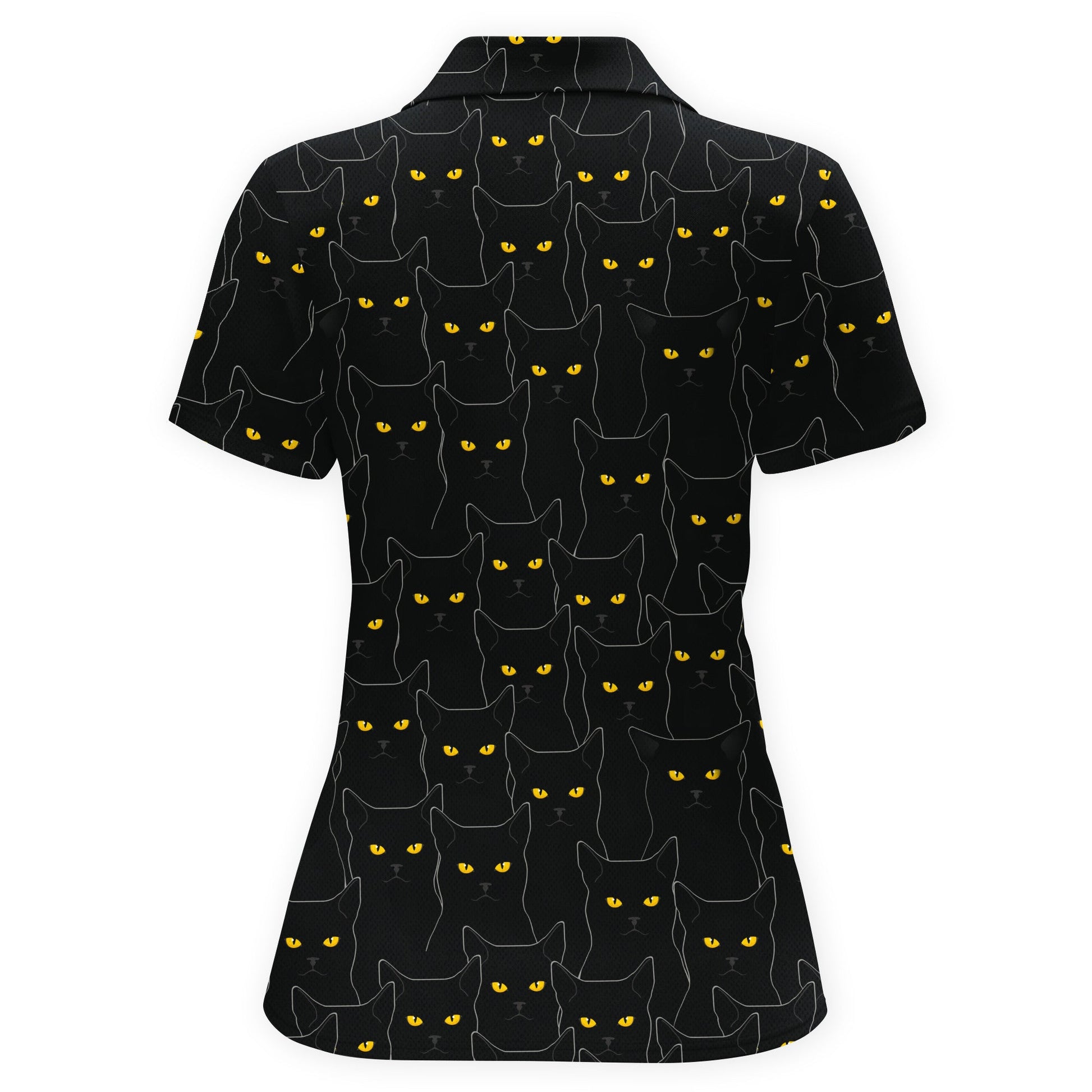 Black Cat Attitude Women Polo Shirt