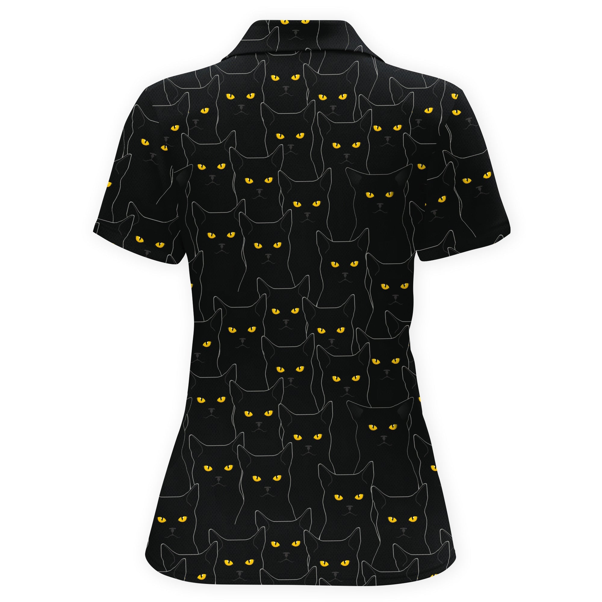 Black Cat Attitude Women Polo Shirt
