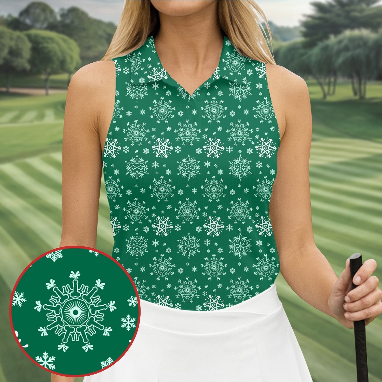 Dirty Funny Adult Humor Snowflakes Green Golf Shirt, Fun Women's Golf Shirts, Christmas Golf Shirt, Ladies Golf Shirts