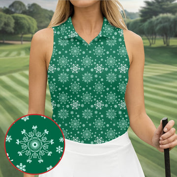 Dirty Funny Adult Humor Snowflakes Green Golf Shirt, Fun Women's Golf Shirts, Christmas Golf Shirt, Ladies Golf Shirts
