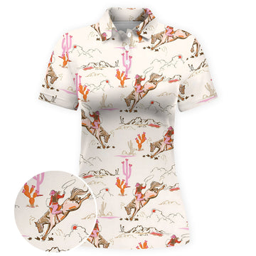 Cowgirl Wild Ride Women Polo Shirt