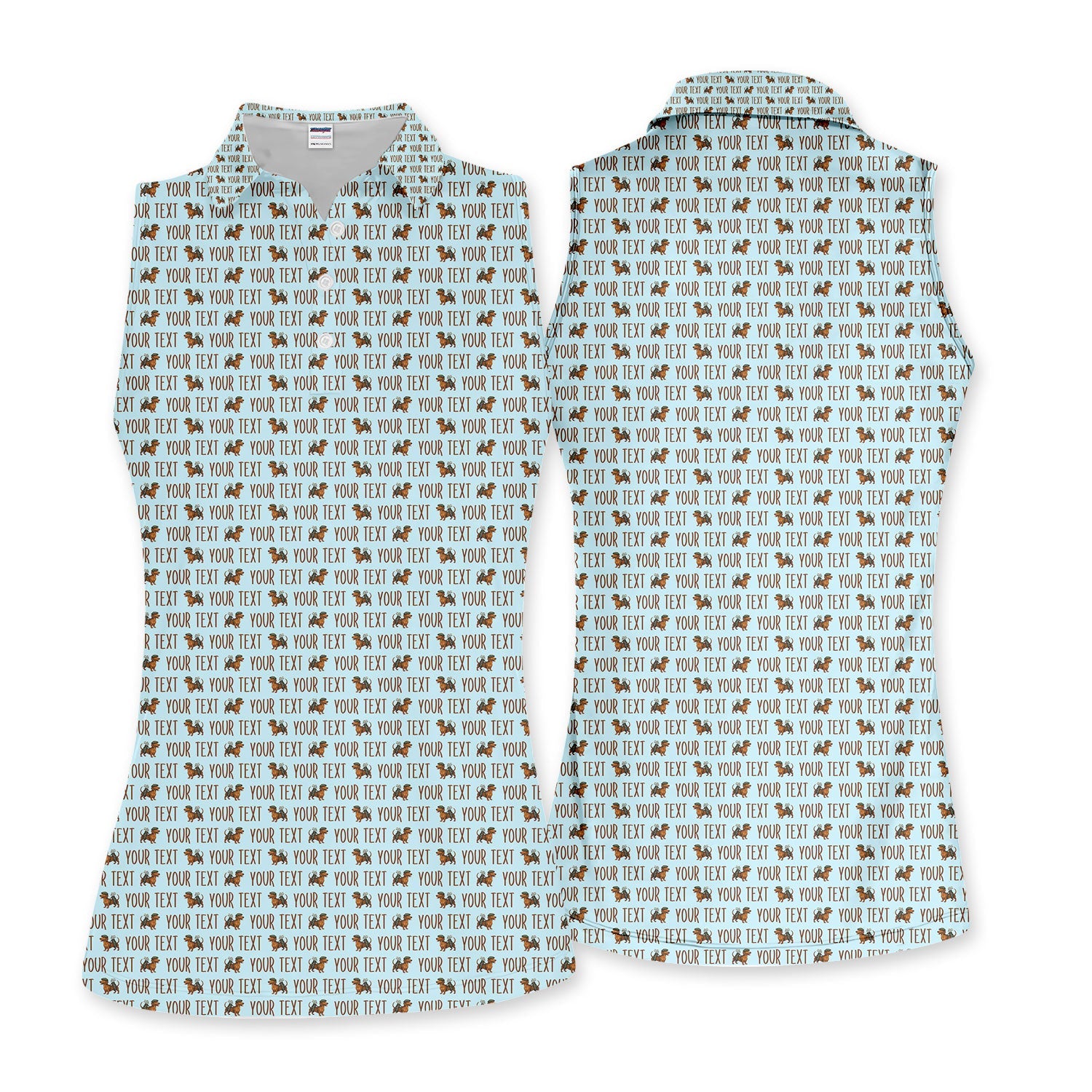 Personalized Dachshund Golf Polos, Seamless Pattern Golf Shirt For Women, Funny Golf Shirt