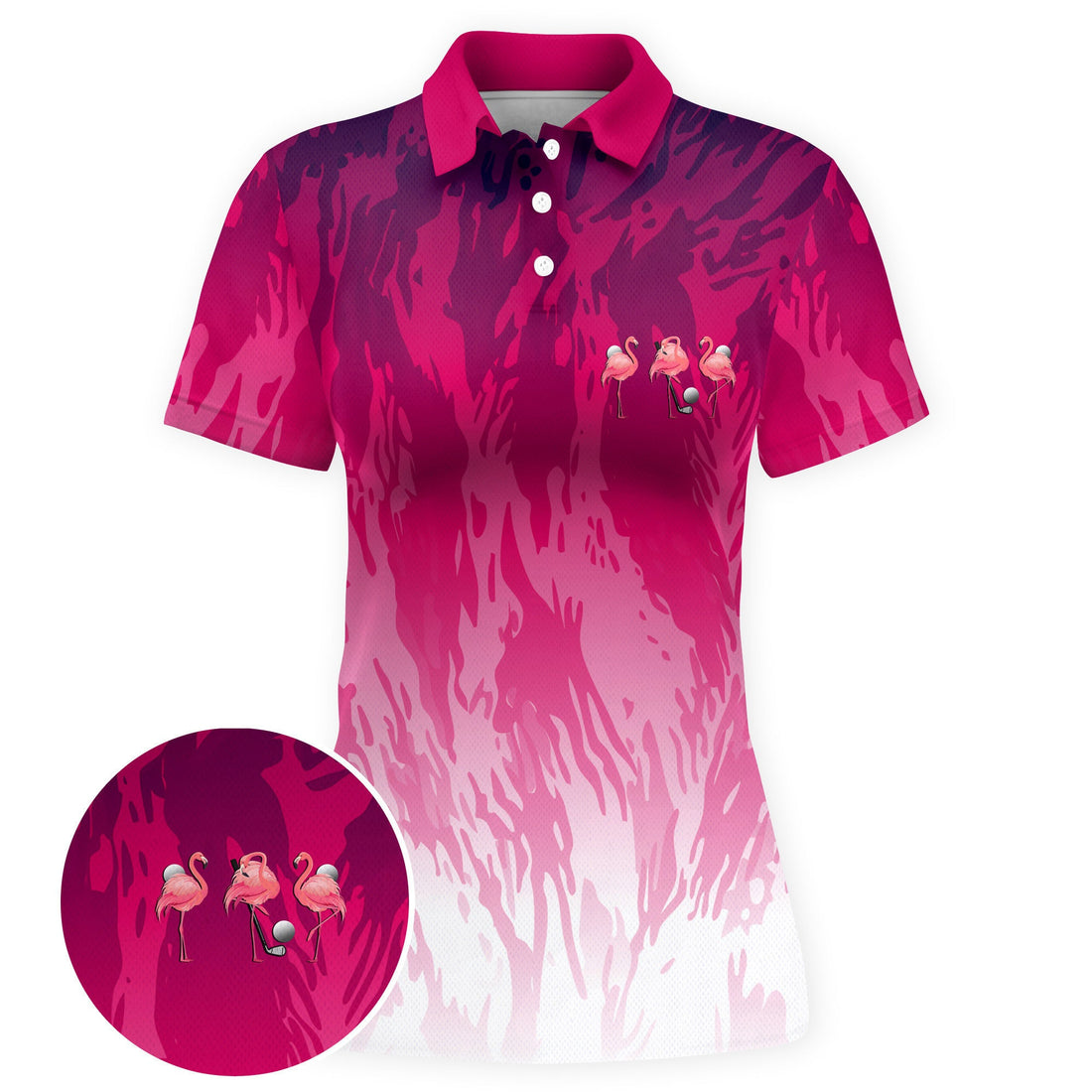 Flamingo Fade Fierce Women Polo Shirt