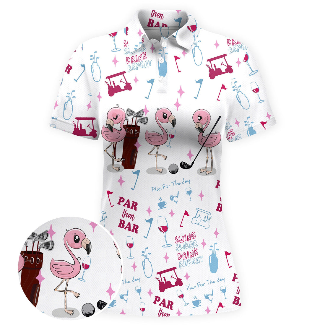 Flamingo Fairway Fun Women Polo Shirt
