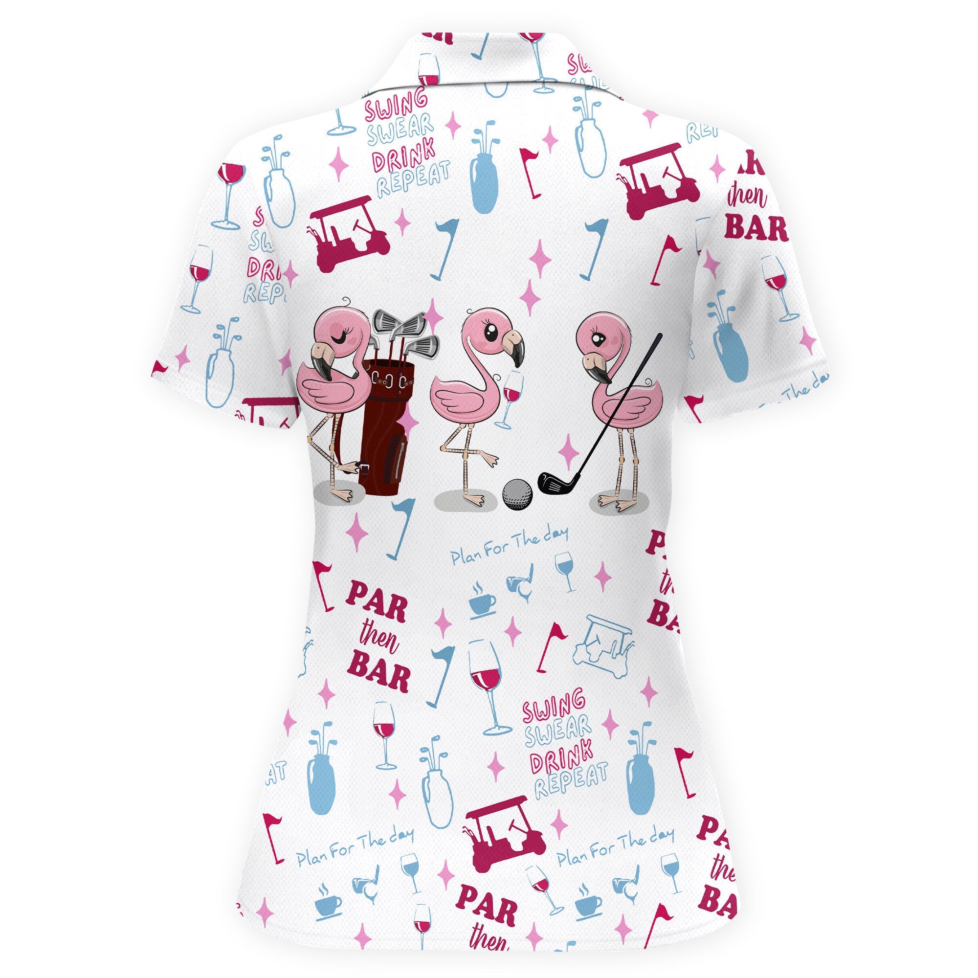 Flamingo Fairway Fun Women Polo Shirt