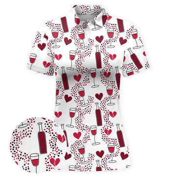 Heart Wine Repeat Women Polo Shirt