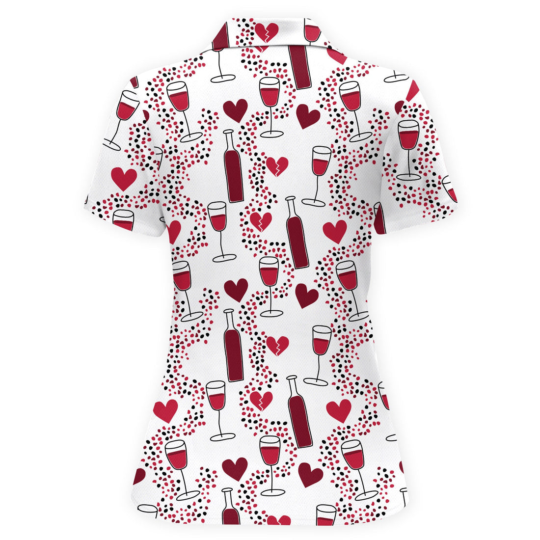 Heart Wine Repeat Women Polo Shirt