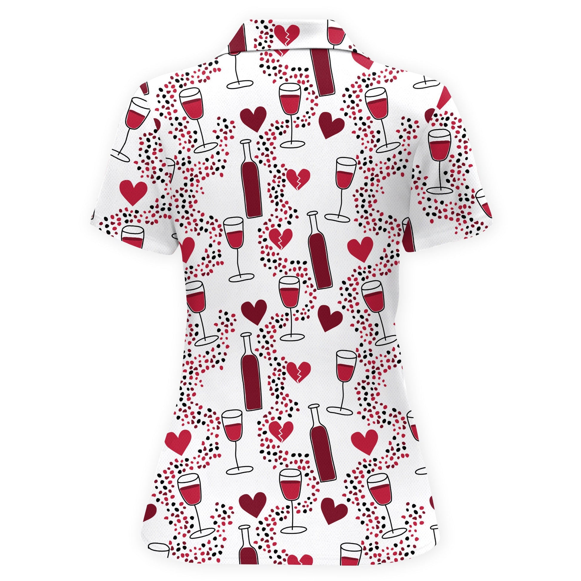Heart Wine Repeat Women Polo Shirt