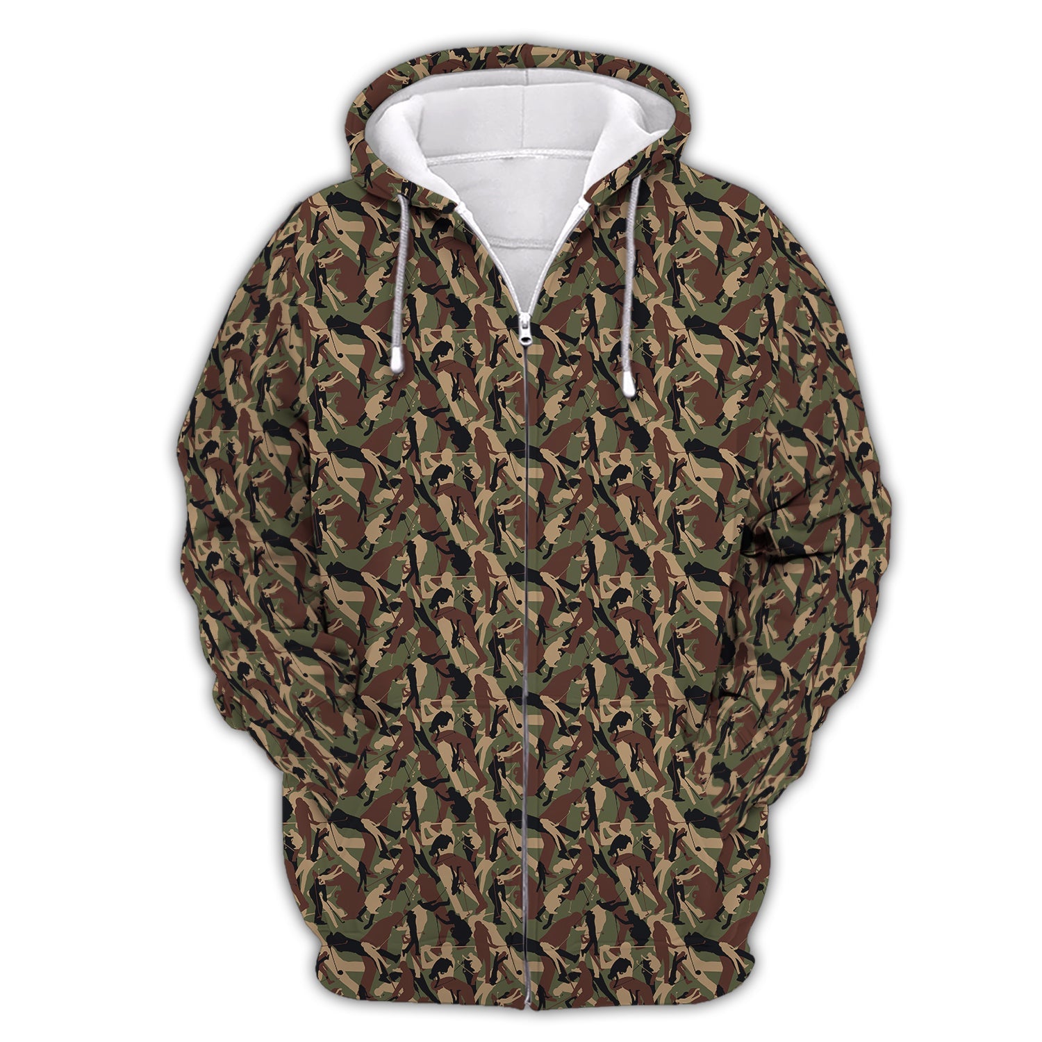 Camo Pattern Golf Polos For Men, Crazy Golf Shirts, Golf Gift For Golfer, Funny Golf Shirt