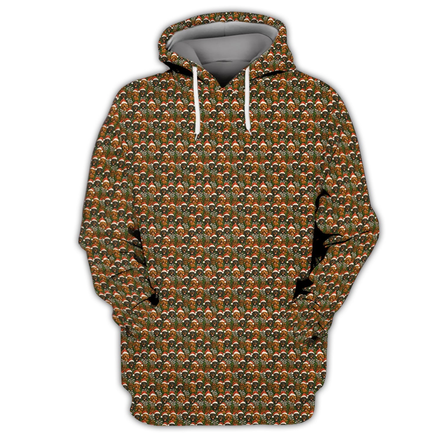 Dachshund Golf Shirt For Men, Christmas Pattern Golf Shirt, Funny Golf Shirt For Golfer