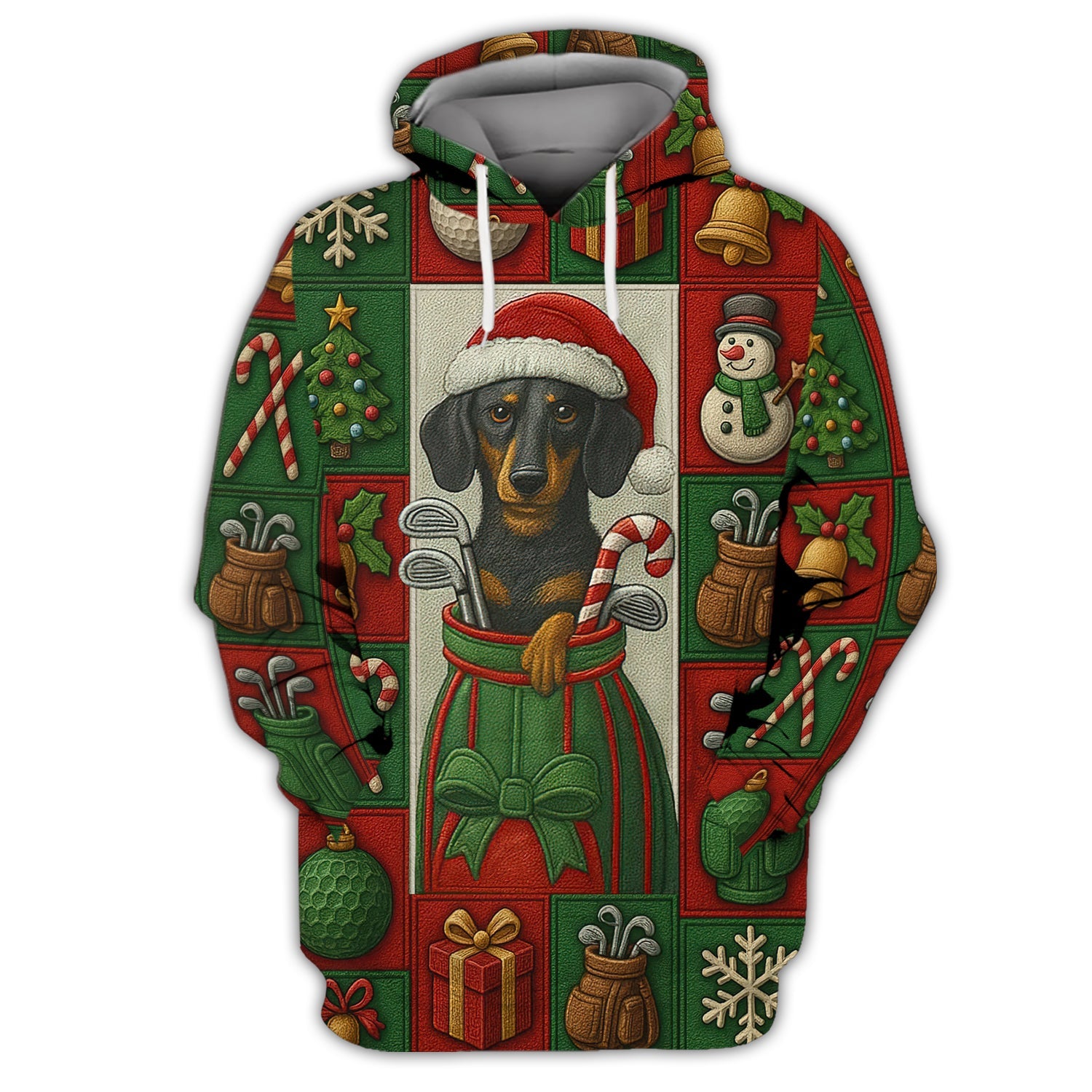 Funny Golf Shirt For Men, Dachshund Golf Shirt For Golfer, Christmas Golf Shirt For Dog Lovers