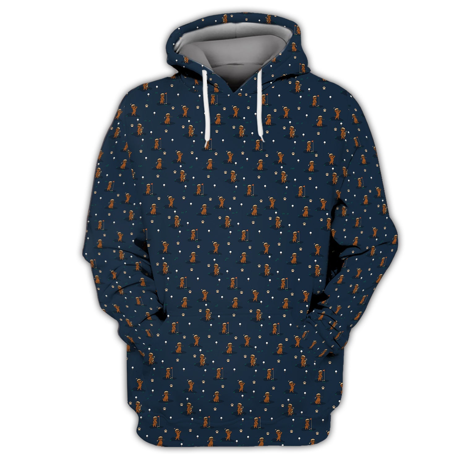 Dog Pattern Golf Shirt, Dachshund Golf Shirt, Golf Gift For Men, Funny Golf Shirt For Golfer