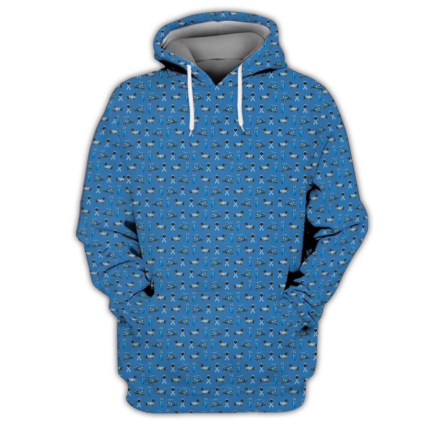 Funny Pattern Golf Shirt, Dachshund Golf Shirt, Prostate Cancer Golf Shirt For Men