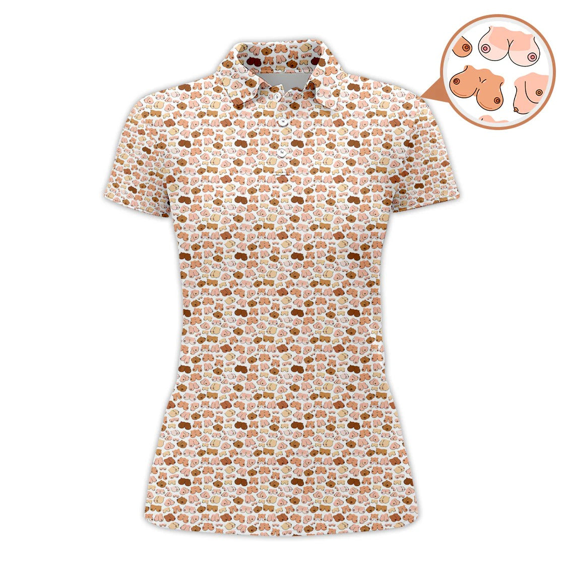 Funny Seamless Pattern Golf Shirt For Women, Christmas Golf Shirt Polos, Ladies Golf Apparel