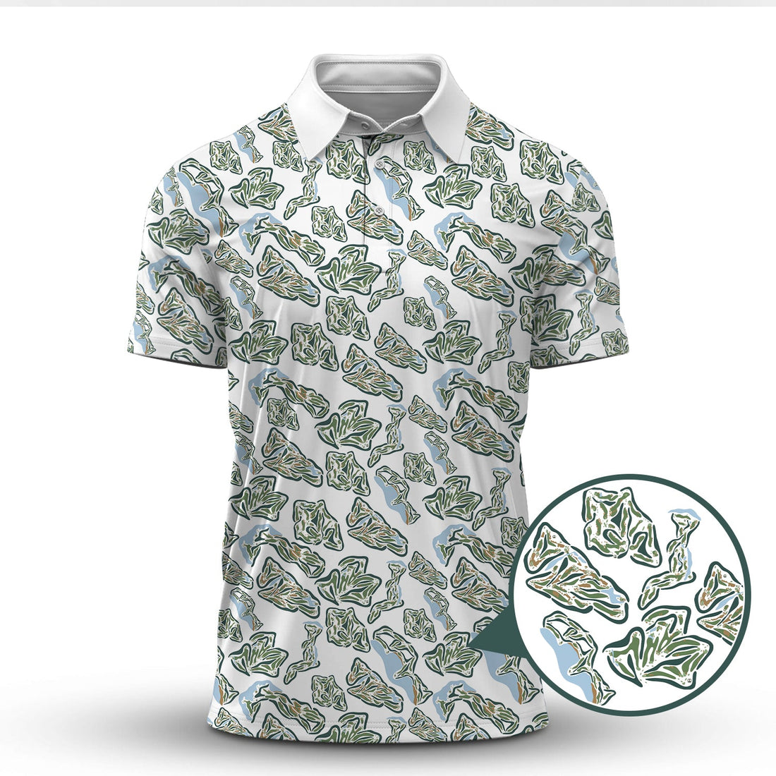 Men’s Camo Golf Shirt, Camo Golf Polos, Golf Gift For Golfers, Pattern Crazy Golf Shirts