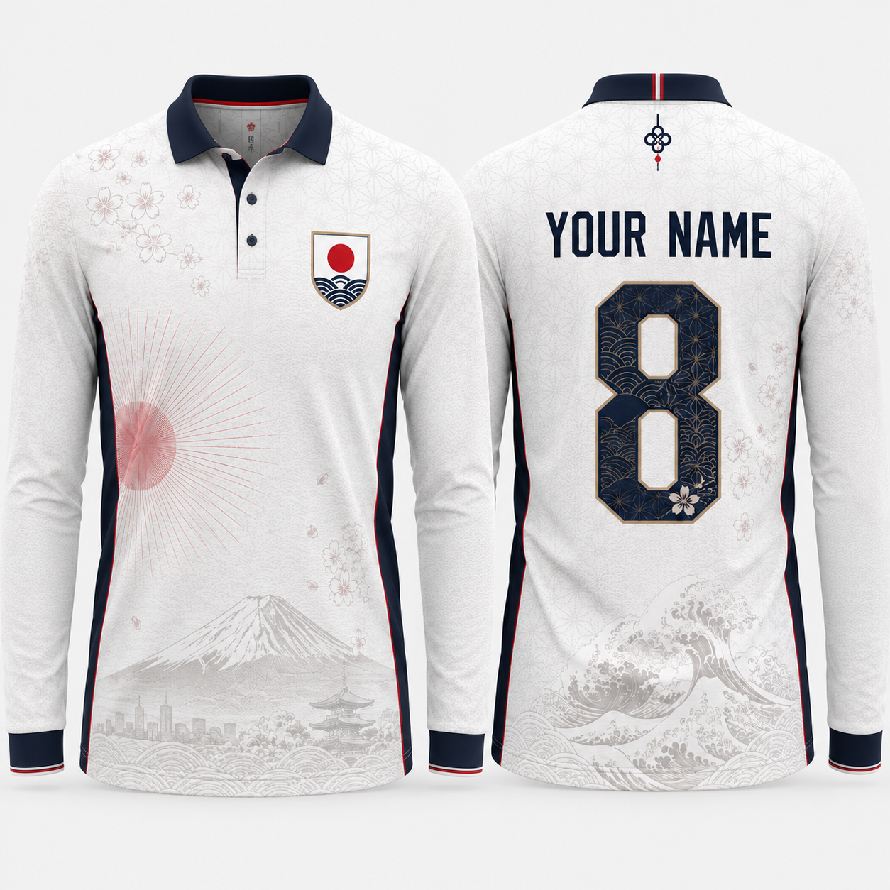 Japan Team Fooball Shirt, Japanesse Symbol V-Neck For Men Football Lover, Soccer Fan Football Gifts