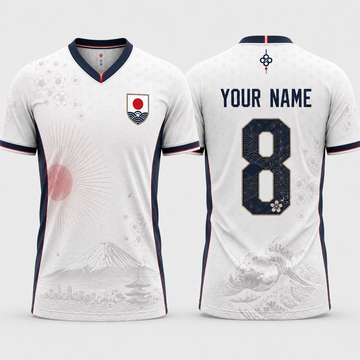 Japan Team Fooball Shirt, Japanesse Symbol V-Neck For Men Football Lover, Soccer Fan Father's Day Presents