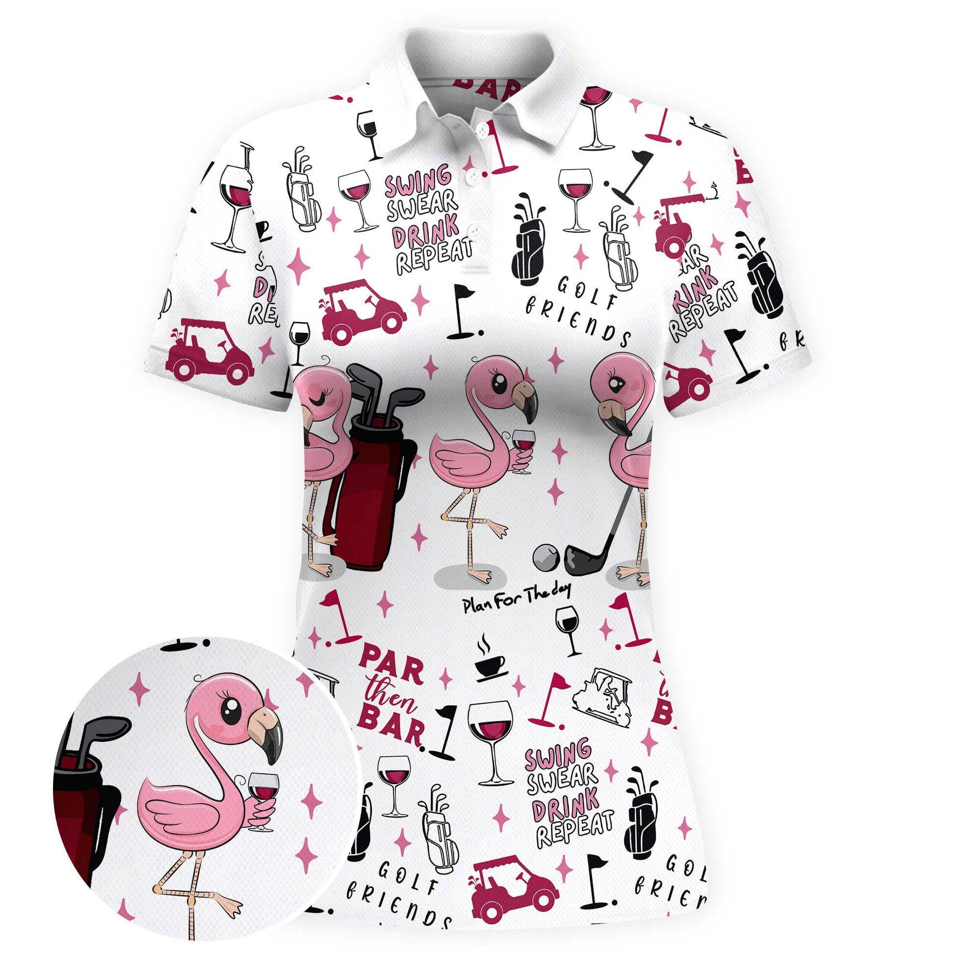 Par Tee Flamingo Women Polo Shirt