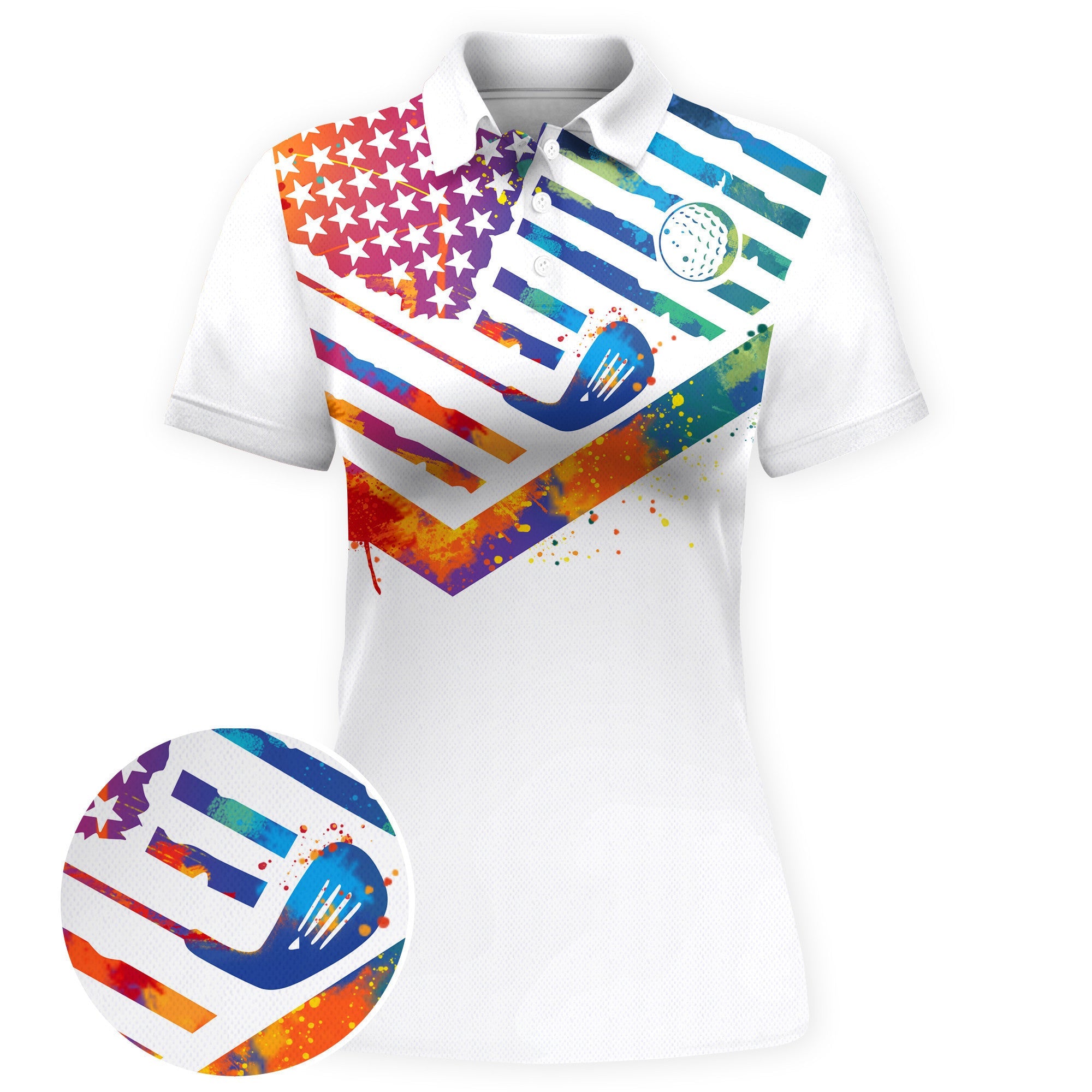 Patriotic Swing Splash Women Polo Shirt