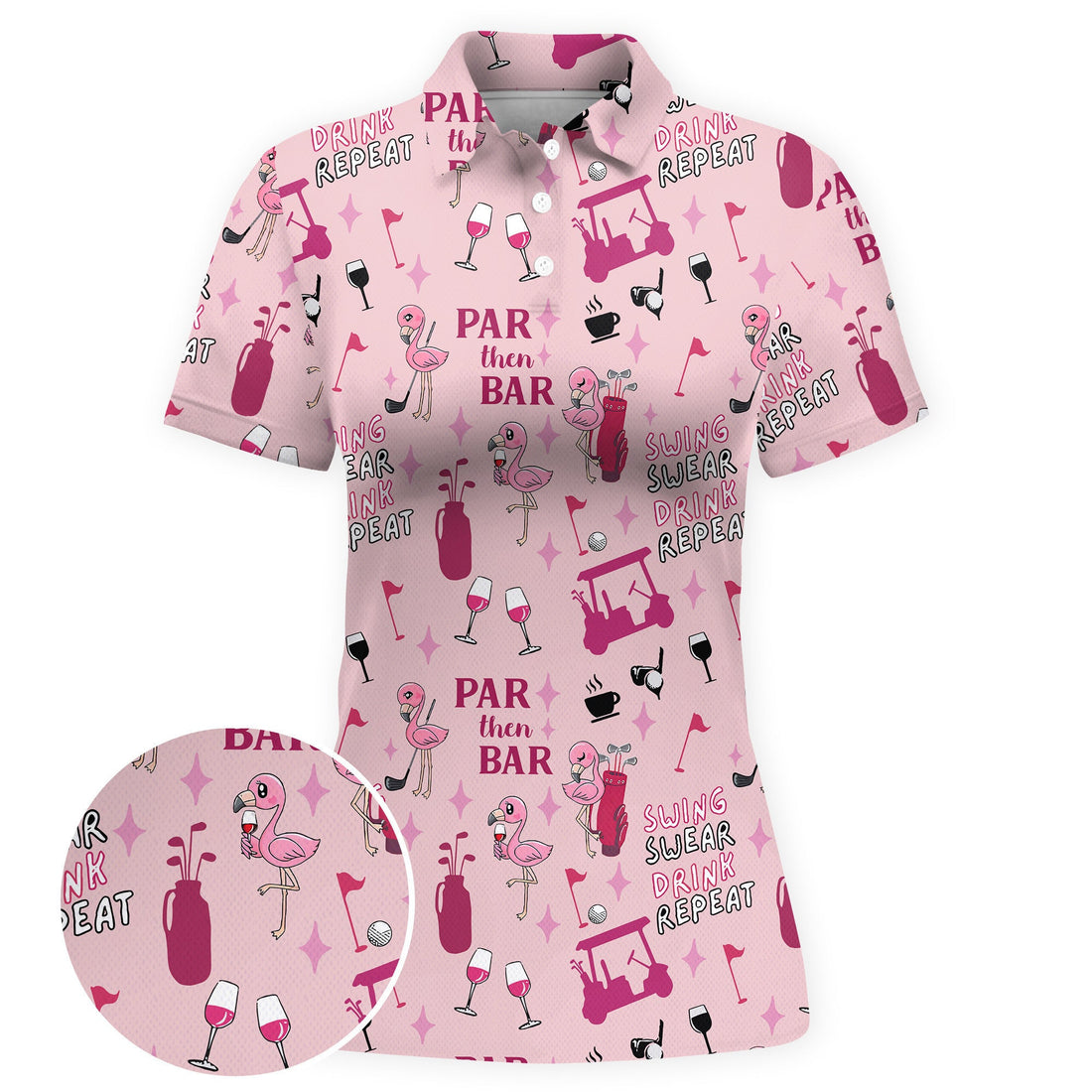 Pink Par Tee Women Polo Shirt