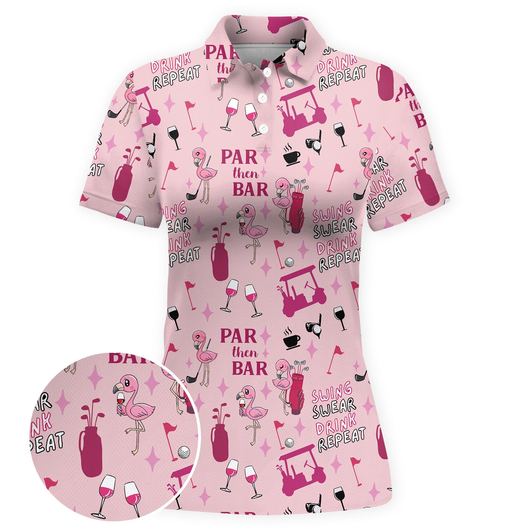 Pink Par Tee Women Polo Shirt