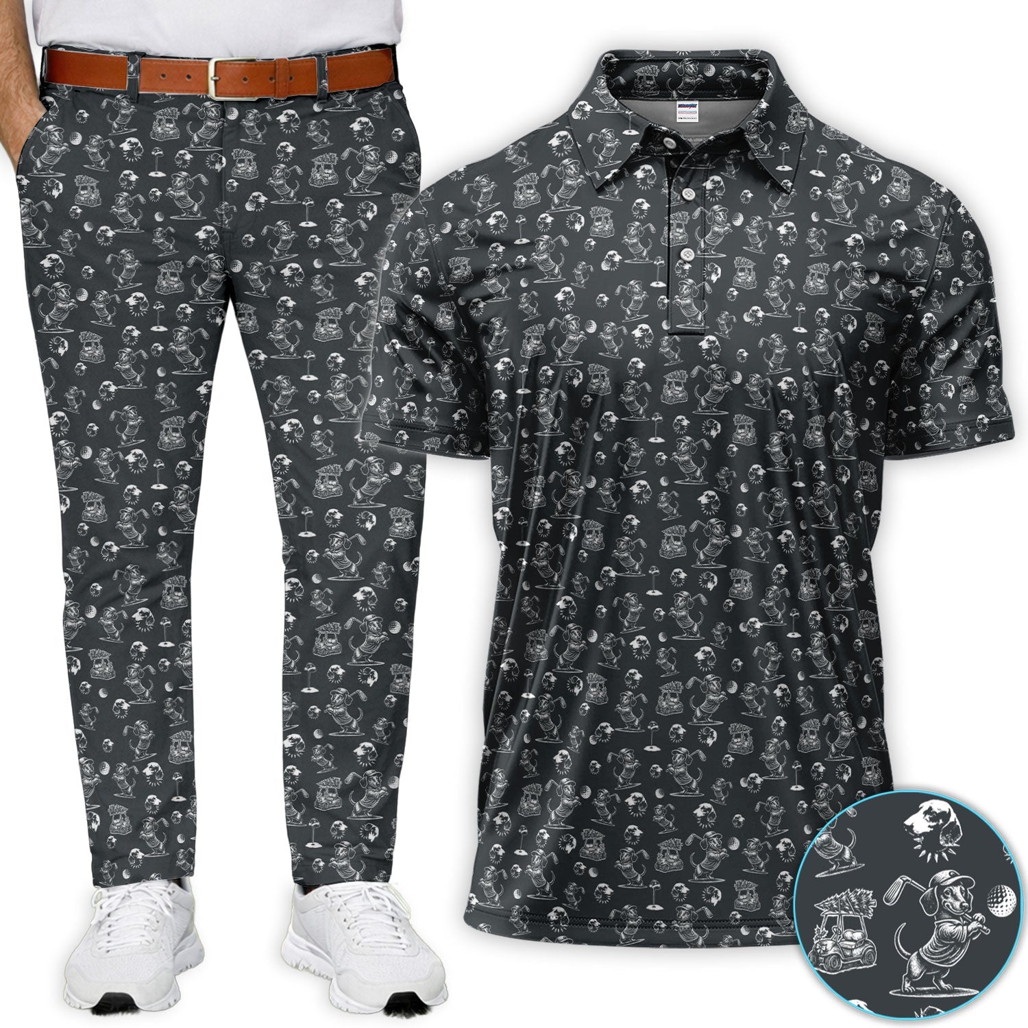 Dachshund Pattern Golf Set For Men, Funny Golf Set, Golf Gift For Golfer