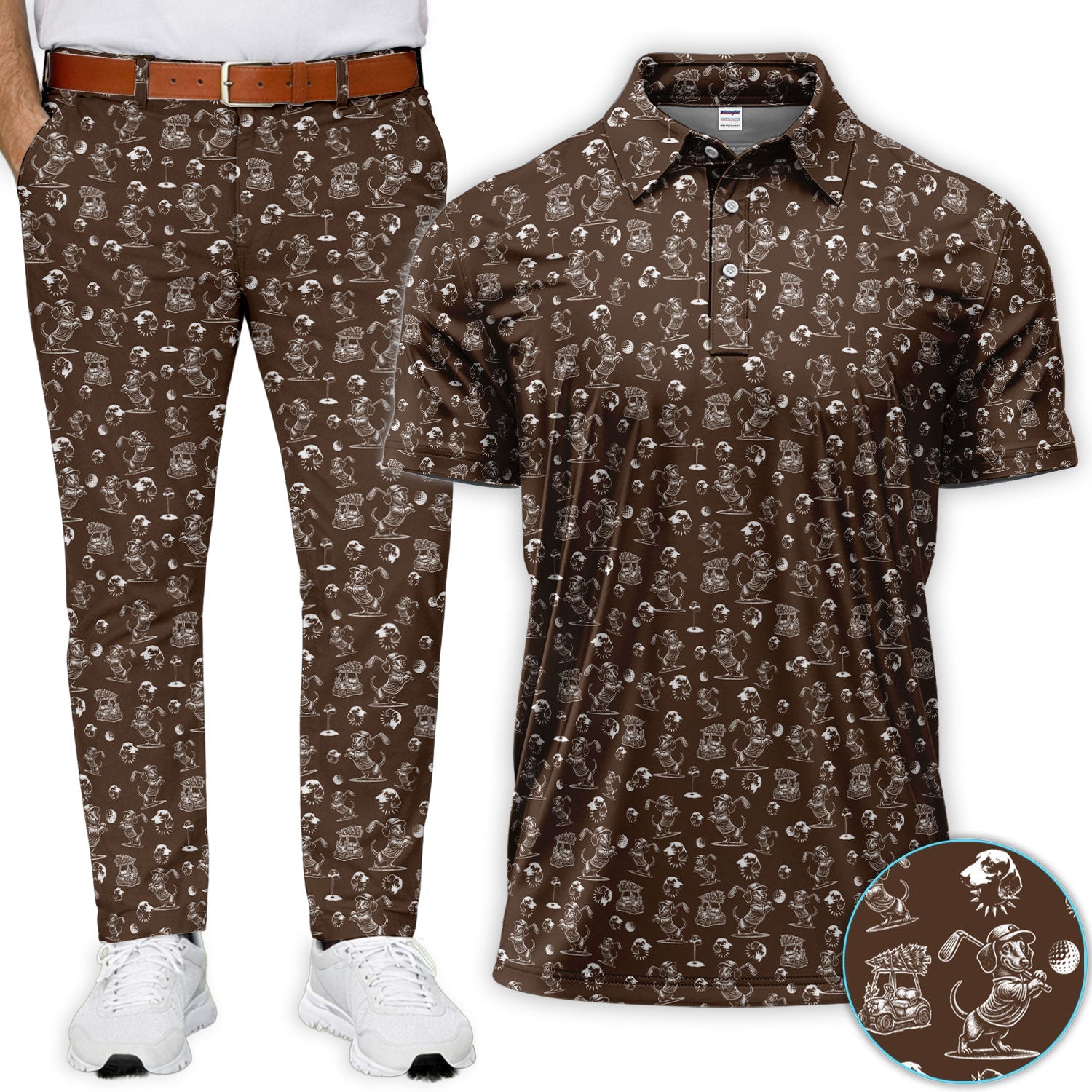 Dachshund Pattern Golf Set For Men, Funny Golf Set, Golf Gift For Golfer