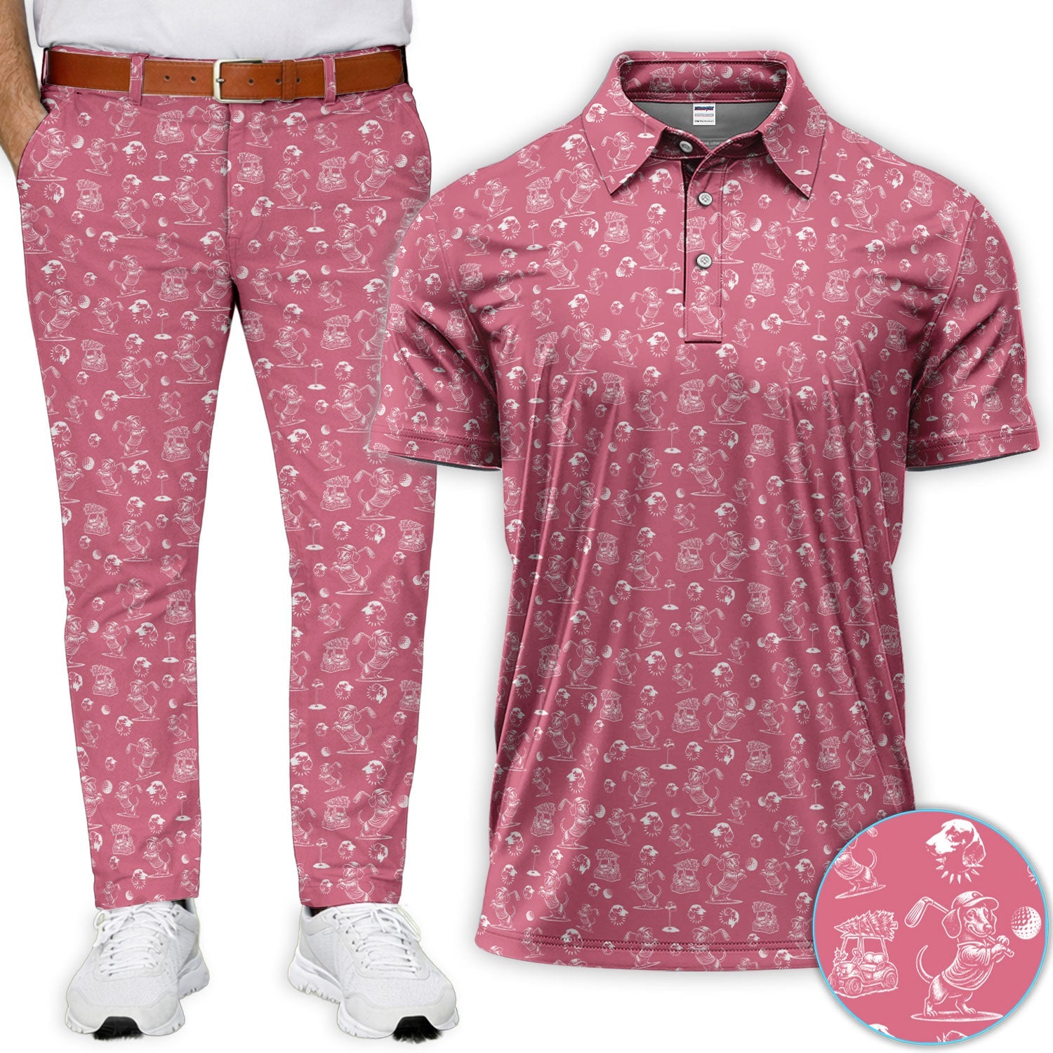 Dachshund Pattern Golf Set For Men, Funny Golf Set, Golf Gift For Golfer