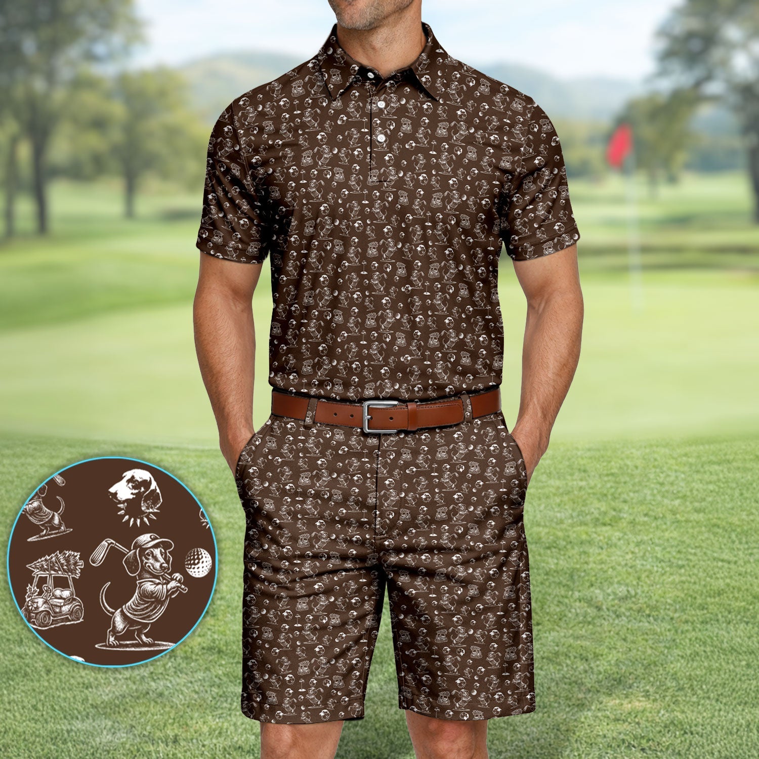 Dachshund Pattern Golf Set For Men, Funny Golf Set, Golf Gift For Golfer