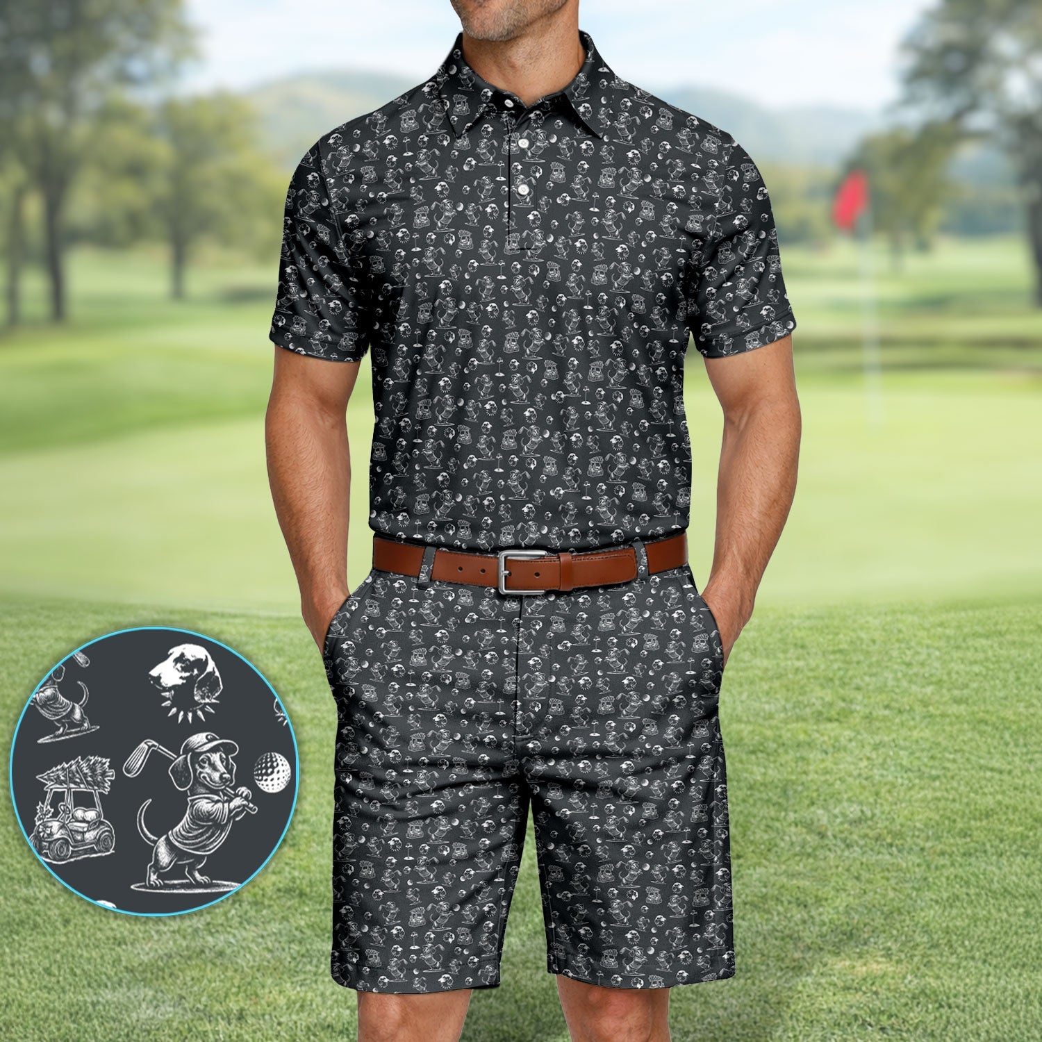 Dachshund Pattern Golf Set For Men, Funny Golf Set, Golf Gift For Golfer
