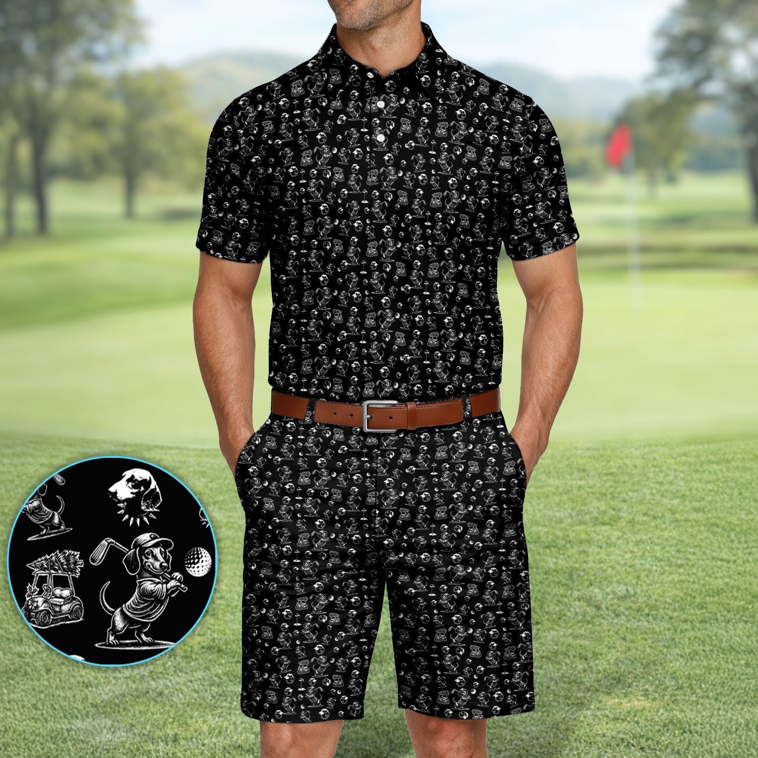 Dachshund Pattern Golf Set For Men, Funny Golf Set, Golf Gift For Golfer