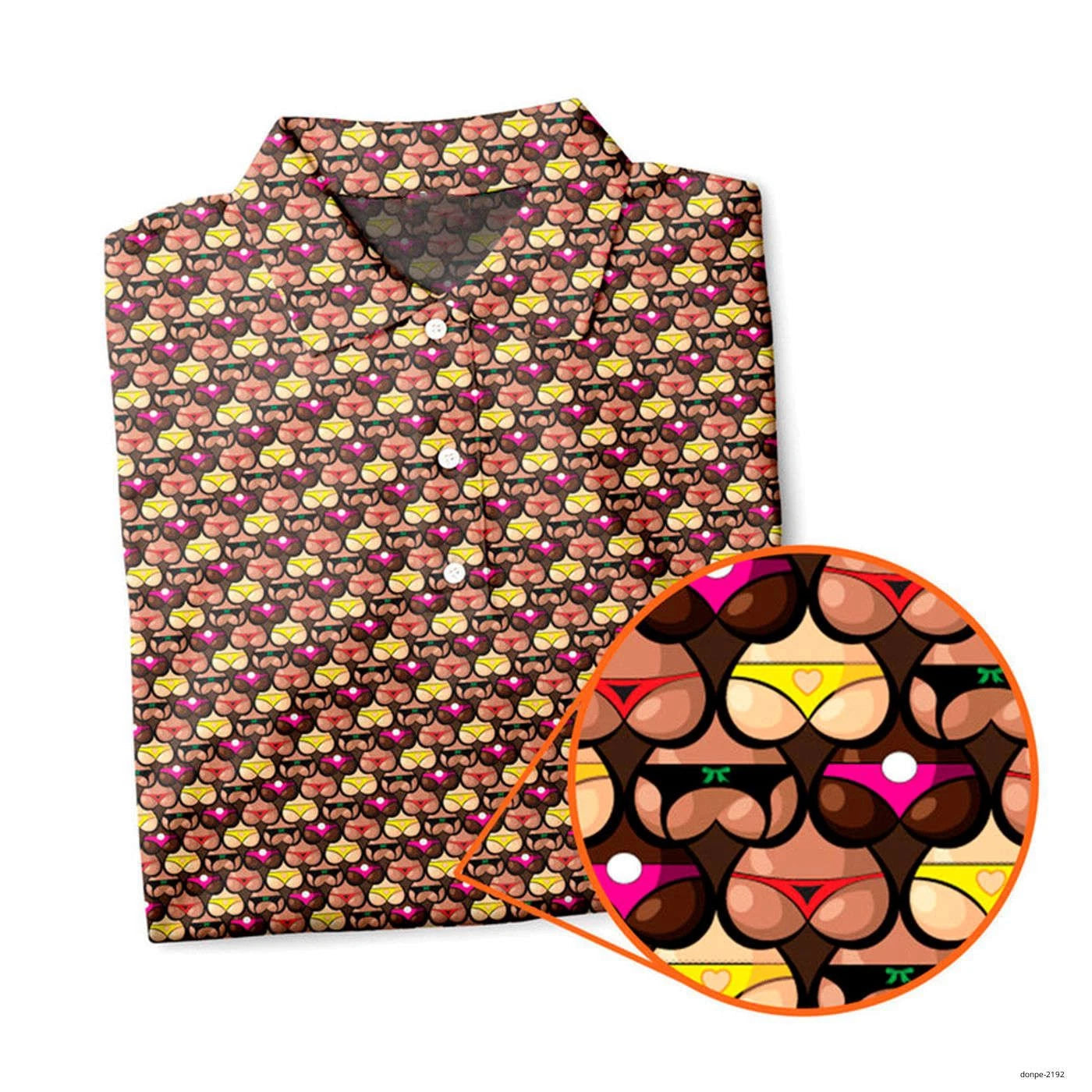 Funny Bikini Pattern Polo Shirt, Novelty Sexy Print Golf Shirt For Men, Golf Gift For Golfer