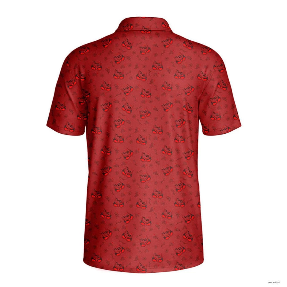 You Drive Me Wild Lingerie Pattern Polo Shirt, Funny Sexy Print Golf Shirt For Men, Golf Gift For Golfer