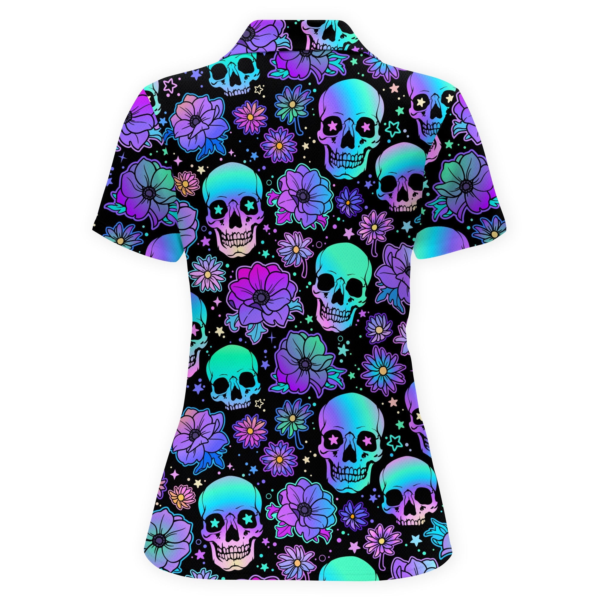 Starry Skull Trip Women Polo Shirt