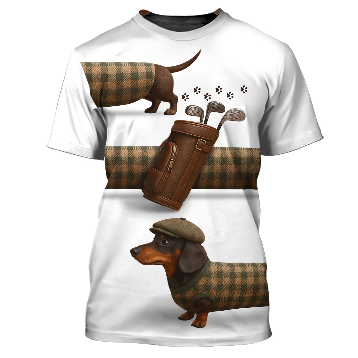 Dachshund Golf Shirt For Golfer, Funny Golf Shirt, Crazy Golf Shirt For Men