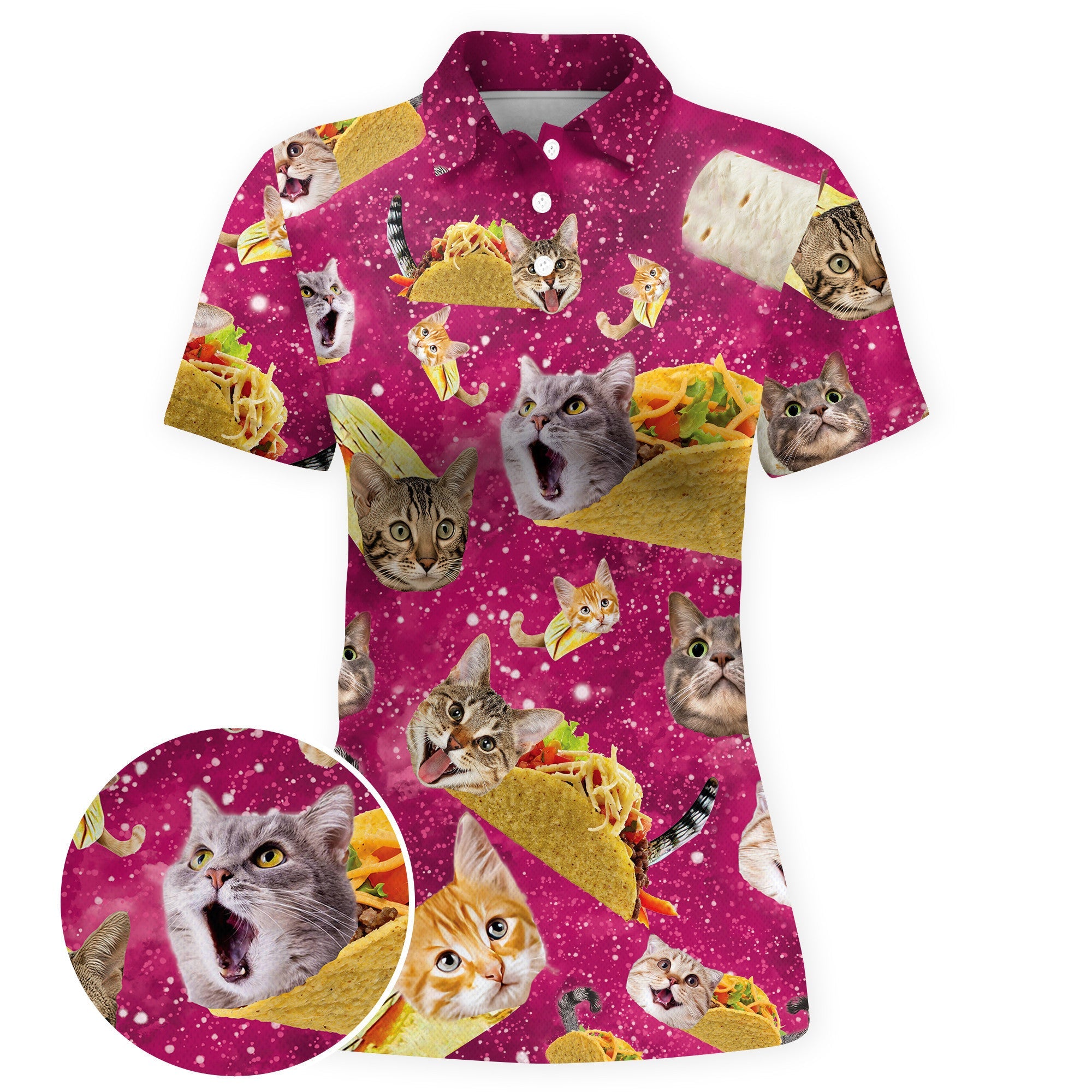 Taco Cat Galaxy Women Polo Shirt